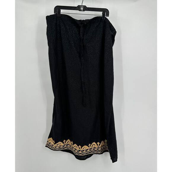 Meetu Magic The Afrian Scene Womens Pullon Skirt One Size Embroidered Drawstring - Picture 1 of 7